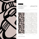 Abstract Wallpaper with Bold Brushstroke Lines in Black and Rose - X133