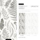 Botanical Wallpaper with a Vintage Fern Motif in Greige and Off-White - D066