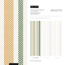 Striped Wallpaper with a Textured Chevron Motif in Green and Gold - D804
