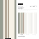 Striped Wallpaper with Vertical Lines in Green, Taupe, and Cream - D808