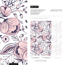 Floral Wallpaper featuring Stylized Hand-Drawn Blooms in Pink and Purple - A691