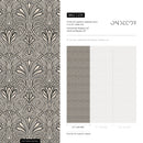 Art Nouveau Wallpaper with an Elegant Fan Motif in Black and Beige - C239