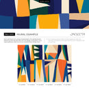 Abstract Wallpaper with Bold Shapes in Blue, Orange, and Yellow - B891