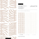 Botanical Wallpaper with a Stylized Leaf Motif in Beige - B980