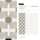 Geometric Wallpaper with Abstract Circles and Sketched Lines in Brown and Black - C198