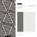 Geometric Wallpaper with Sketched Diamond Shapes in Black and Off-White - C238