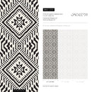 African Wallpaper with a Tribal Diamond Pattern in Black and Cream - C373