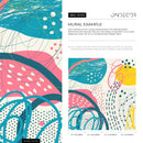 Abstract Wallpaper with a Playful Collage of Shapes in Teal, Pink, and Yellow - B095