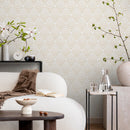 Minimalist Dotted Arch Geometric Wallpaper in Gold- A925