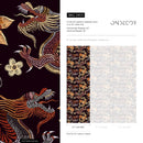 Chinoiserie Wallpaper with Dragons and Florals in Red and Orange - D874
