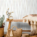 Minimalist Cascading Dot Abstract Wallpaper in Gray, Green, and Taupe - A057