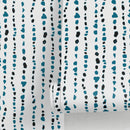 Minimalist Dotted Vertical Stripe Abstract Wallpaper in Teal and Black - A150