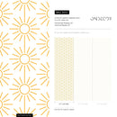 Geometric Wallpaper with a Minimalist Sunburst Motif in Yellow - B914