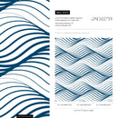 Wave Wallpaper with a Flowing Lines Motif in Blue - B970