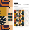 Abstract Wallpaper with Geometric Blocks in Terracotta, Mustard, and Teal - C146