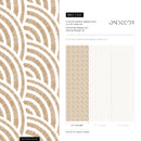 Geometric Wallpaper with a Boho Scallop Motif in Beige and White - C522