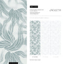 Abstract Wallpaper with Flowing Organic Shapes in Light Teal - C649