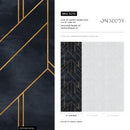 Art Deco Wallpaper with Geometric Lines in Charcoal and Gold - A239