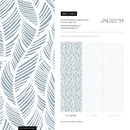 Feather Wallpaper with a Stylized Motif in Light Blue and White - A063