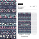 Bohemian Wallpaper with Tribal Eye Motifs in Purple, Pink, and Teal - A820