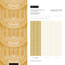 Boho Wallpaper with a Scalloped Arch Motif in Yellow and White - C484