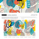 Abstract Wallpaper with Energetic Scribbles in Teal, Orange, and Yellow - B094