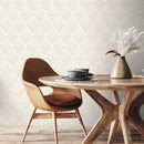 Minimalist Dotted Arch Geometric Wallpaper in Gold- A925
