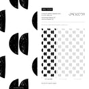 Minimalist Wallpaper with a Half-Circle Motif in Black - B068