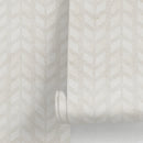 Minimalist Subtle Chevron Geometric Wallpaper in Beige and Off-White - A293