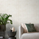 Minimalist Subtle Chevron Geometric Wallpaper in Beige and Off-White - A293