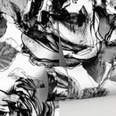 Floral Wallpaper with Abstract Sketched Roses in Black, White, and Gray - A403