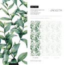 Botanical Wallpaper Featuring Watercolor Greenery in Green - A651