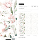 Animal Wallpaper with Hummingbirds and Flowers in Pink and Green - C353