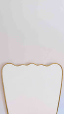 Italian Wavy Brass Mirror - Antique Metal Frame Mirror