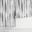 Abstract Wallpaper with Hand-Drawn Vertical Lines in Black and White - A604