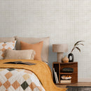 Minimalist Subtle Chevron Geometric Wallpaper in Beige and Off-White - A293