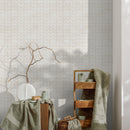 Minimalist Subtle Chevron Geometric Wallpaper in Beige and Off-White - A293