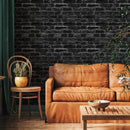 Brick Wallpaper with a Realistic Textured Look in Black and Gray - A532