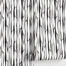 Abstract Wallpaper with Wavy Vertical Stripes in Black and White - A482