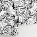 Abstract Wallpaper Featuring Large Graphic Leaves in Black and White - A524