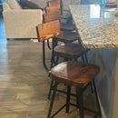 Reclaimed Wood Scooped Seat Bar Stools, Bar Stools Counter Height, Brewster Bar Stools, Farmhouse Bar Stools, Industrial Counter Stools,