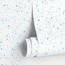 Minimalist Splatter Dot Abstract Wallpaper in Blue - A114