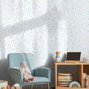 Minimalist Splatter Dot Abstract Wallpaper in Blue - A114