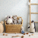 Minimalist Splatter Dot Abstract Wallpaper in Blue - A114
