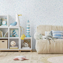 Minimalist Splatter Dot Abstract Wallpaper in Blue - A114