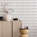 Geometric Wallpaper with a Minimalist Octagon Lattice in Black and White - A346