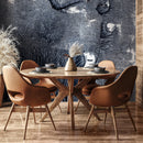 Abstract Wallpaper with a Textured Ink Blot Motif in Navy Blue and White - A349
