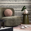 Abstract Wallpaper with Irregular Stripes in Black and Off-White - A798