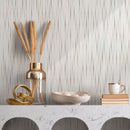 Minimalist Cascading Dot Abstract Wallpaper in Gray, Green, and Taupe - A057
