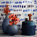 Abstract Wallpaper with Watercolor Brush Strokes in Blue, Purple, and Black - A028